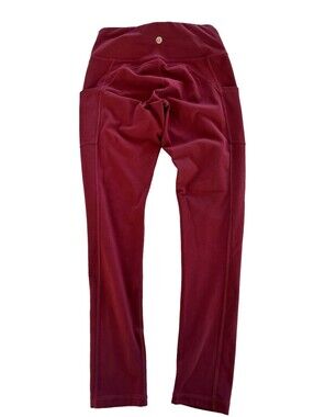 Ewedoos Maroon Ankle Leggings Women's Small Yoga High Rise Pockets